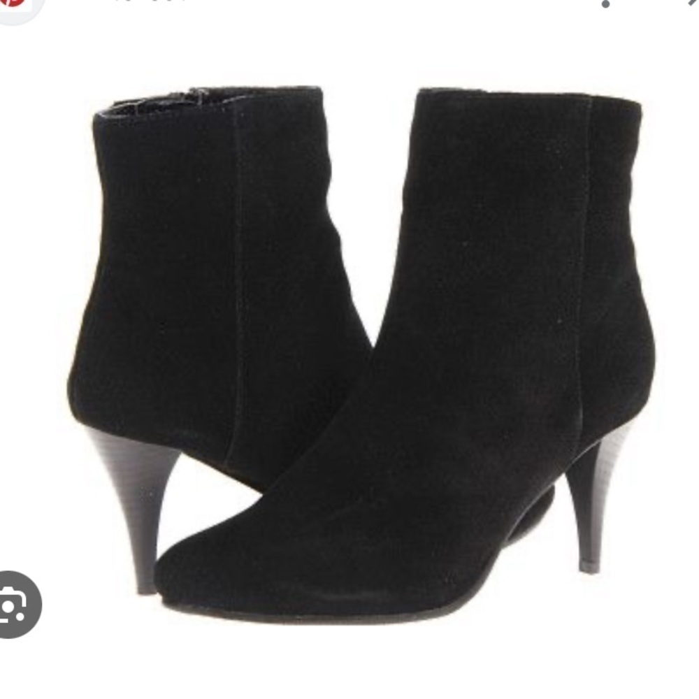 Fitzwell New Women’s Size 9 Linda Ankle Boot Black Calf Suede 3” Heel New in Box